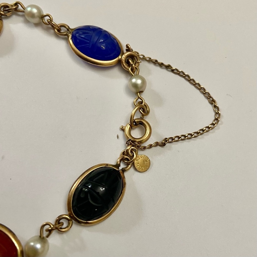 Vintage, Beautiful, Scarab- Gold Filled Bracelet - Picture 8 of 9